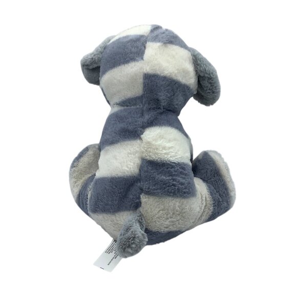 KellyToy Striped Gray & White Plush Dog Toy Holding Pink "Kisses" Heart 10.5” - Picture 7 of 9